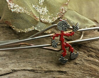 Reddy kilowatt tie bar from the 50's/vintage tie bar/reddy kilowatt/50's tie bar/tie clasp/vintage tie clasp/tie clip/vintage tie clip