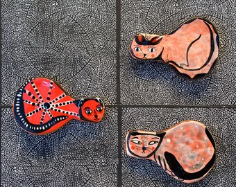 Three Cat Refrigerator Magnets by Jenny Mendes