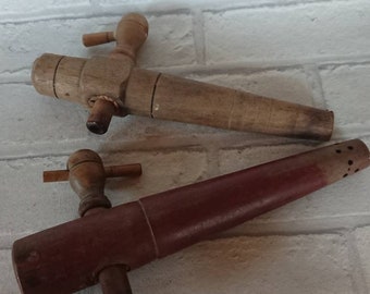 A pair of vintage barrel taps. Stop cocks. Sprigot.