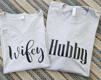 Hubby Wifey Shirts, Wifey Hubby Shirt, Wifey Shirt, Newlywed Shirts,Just Married Shirts,Honeymoon Shirts,Wedding Shirts,Hubby Wifey, HWBLMA