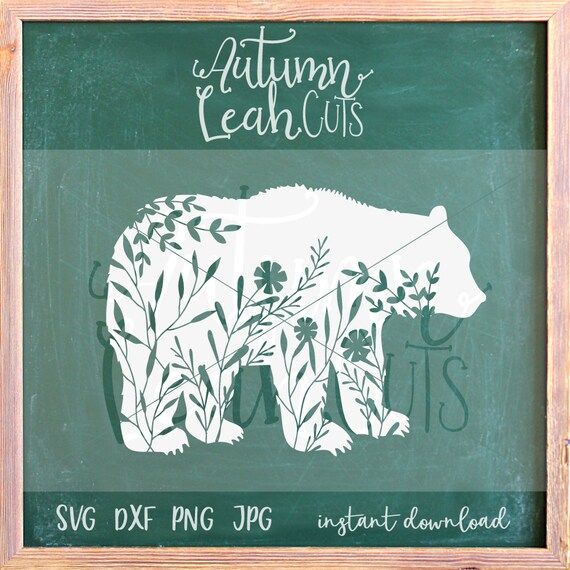 Download Floral Bear Svg SVG PNG Jpeg DXF cut file for