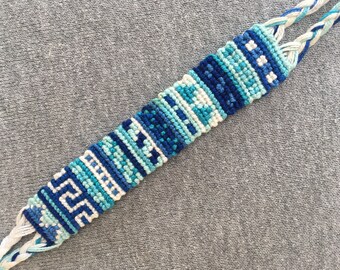 Blue Aztec Patterned Friendship Bracelet