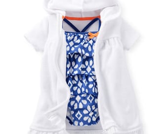 Personalized Baby Girl Swimsuit and Cover Up Set