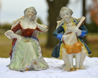 Vintage Set of 2 Porcelain Figurines Made in Occupied Japan
