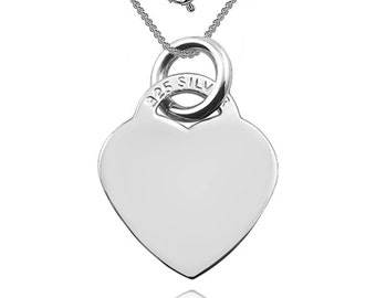 Heart Pendant/Necklace 925 Sterling Silver (can be personalized/engraved)