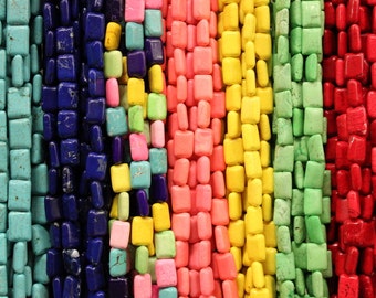 Magnesite Turquoise Rectangle beads, about 13x18mm, 22 pieces
