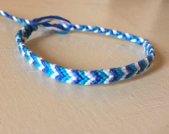 Blue Friendship Bracelet, Embroidery Floss bracelet