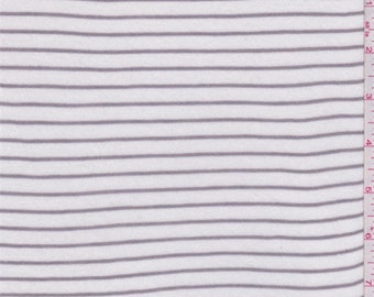 White/Taupe Stripe Sweater Knit, Fabric By The Yard