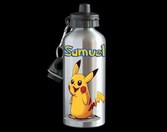 Personalised PIkachu Pokemon Go Water bottle, Aluminium Water bottle, Pikachu Drink Bottle, Pokemon gift, Pikachu Bottle