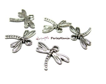 Antique 2W1701 silver Dragonfly charm pendants