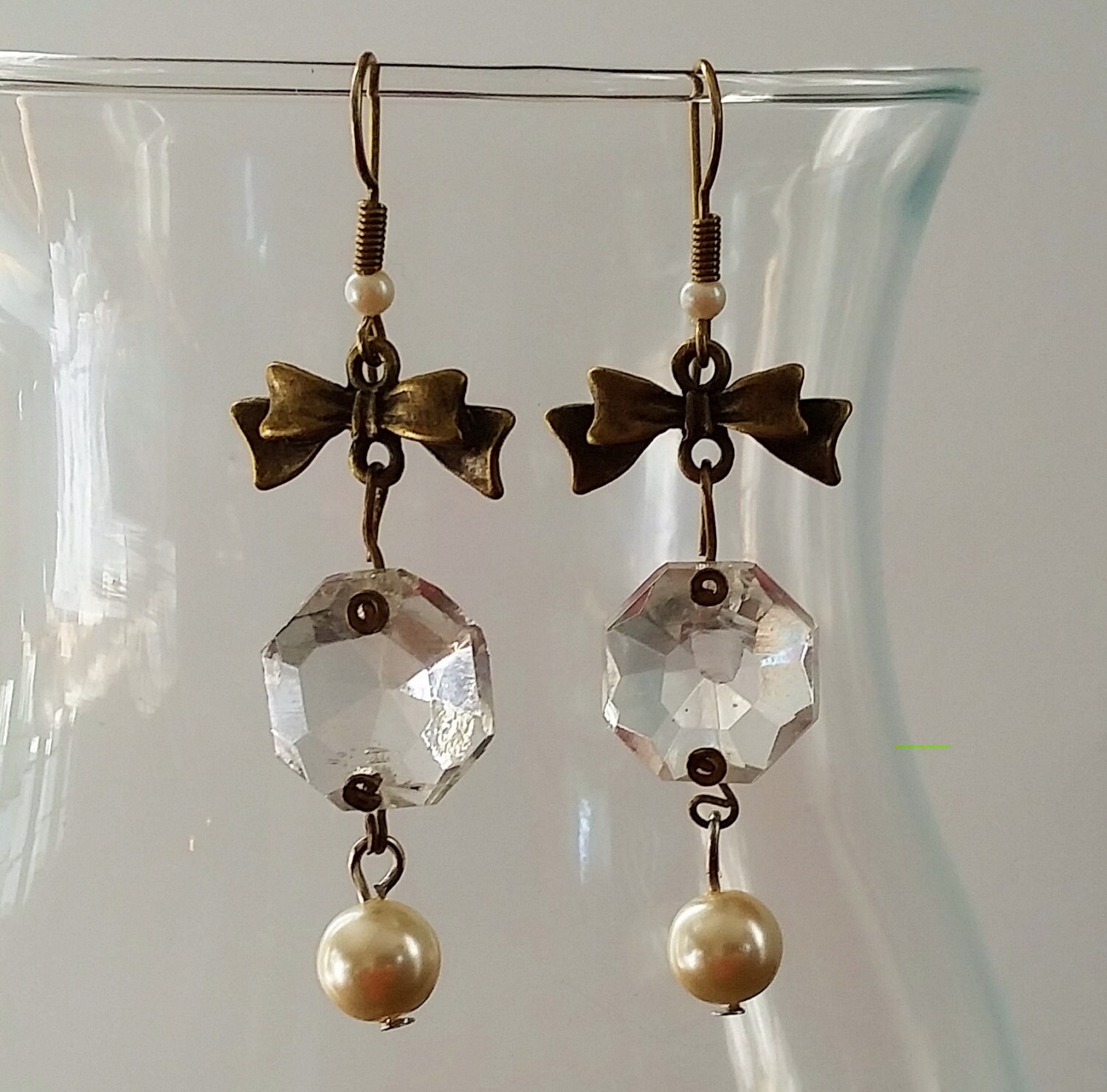 Antique Chandelier Crystals Earrings Vintage Crystal Drop Zoom