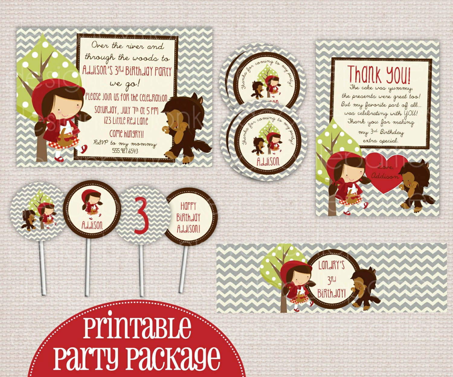 Adorable Little Red Riding Hood Story Book Printable Birthday