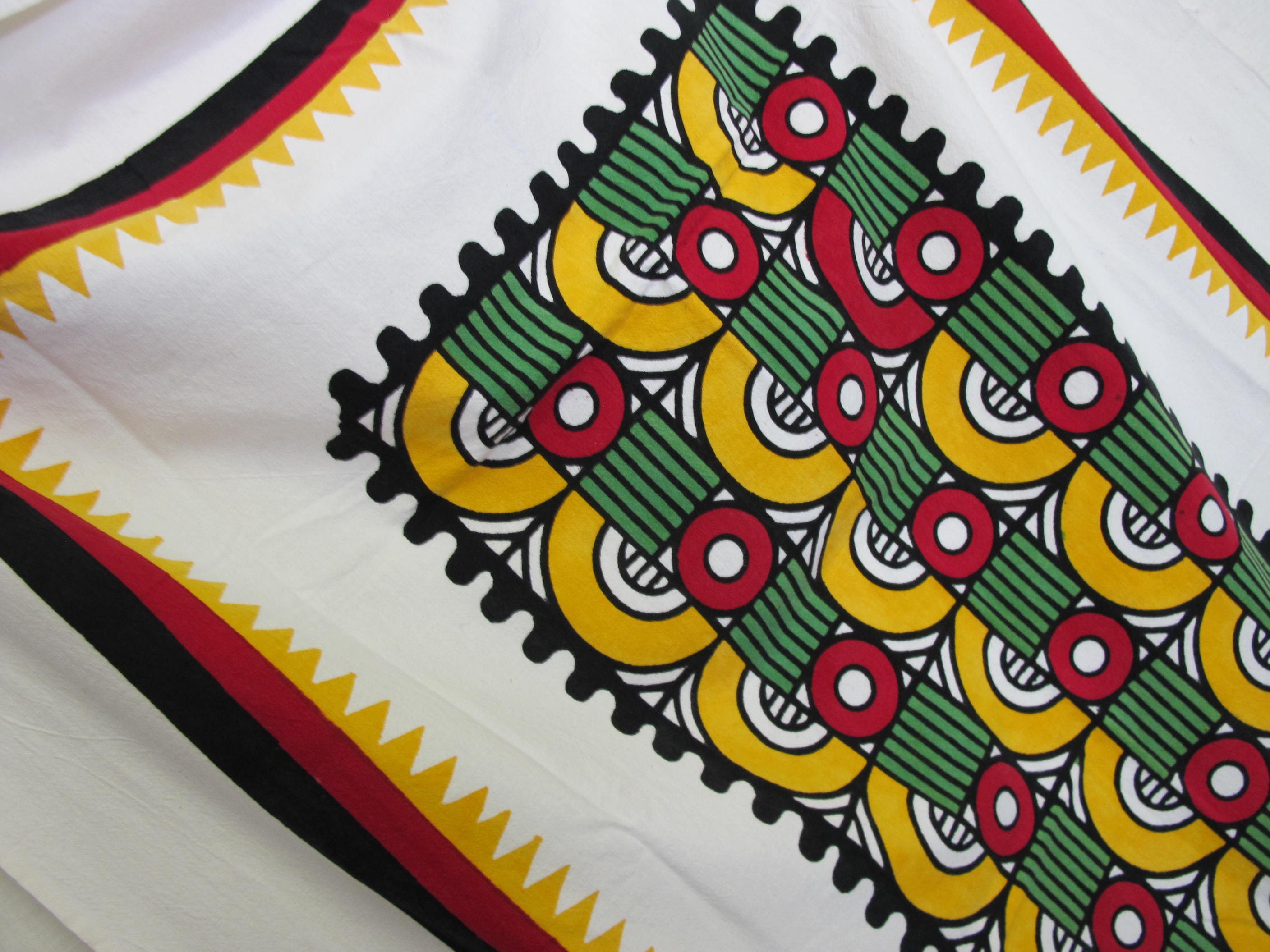 Mid Century Modern Tablecloth Hand Screened Tablecloth Woven