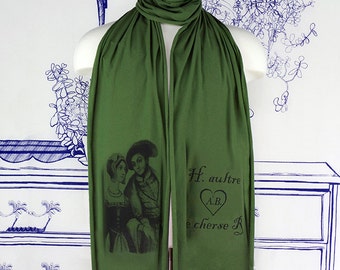 Anne Boleyn & Henry VIII Screen printed Cotton Scarf