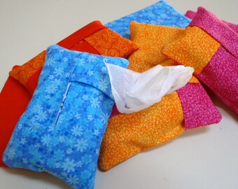 Brightly Colored Tissue Case/Cozy for Travel Size Tissues Packages