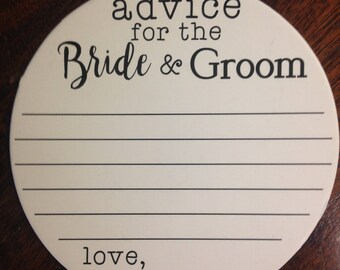 Paper Coasters Bride and Groom Advice