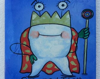 Crowned Tooth! Funny souvenir tile