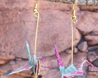 Origami Peace Crane Earrings