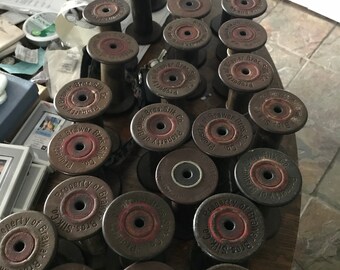 Pair of Rare, Vintage Brawer Brothers Silk Co. Bobbins