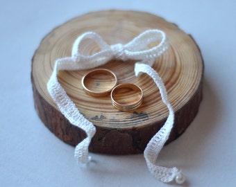 pine wood ring bearer pillow for wedding decor • ring bearer pillow
