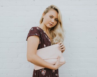 Asymmetrical Fold Over Clutch, Leather Foldover Clutch, Asymmetrical Bag, Envelope Clutch, Bridal Accessory, Gifts for Her, Bridesmaid Gift