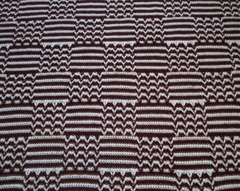 Crocheted Afghan, Chevron and Stripes