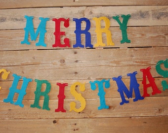 Merry Christmas felt banner {stiffened felt}