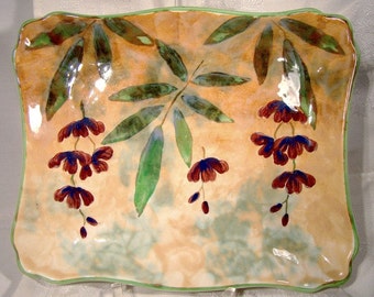 Royal Doulton Wisteria D6276 Dressing Table Tray - Earthenware 1948 Hand Painted
