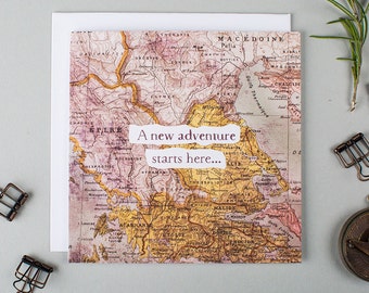 New Adventure Congratulations Card - New Job Card - New House Card - Graduation Card - Card For Traveller - Good Luck - Congratulations