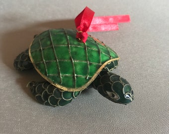 Vintage Cloisonne Enamel Christmas Ornament