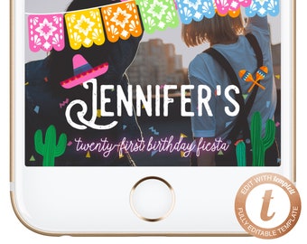 INSTANT DOWNLOAD Snapchat Geofilter Fiesta Snapchat Filter Mexican Themed Birthday Geofilter Fiesta Themed Party Geofilters Templett