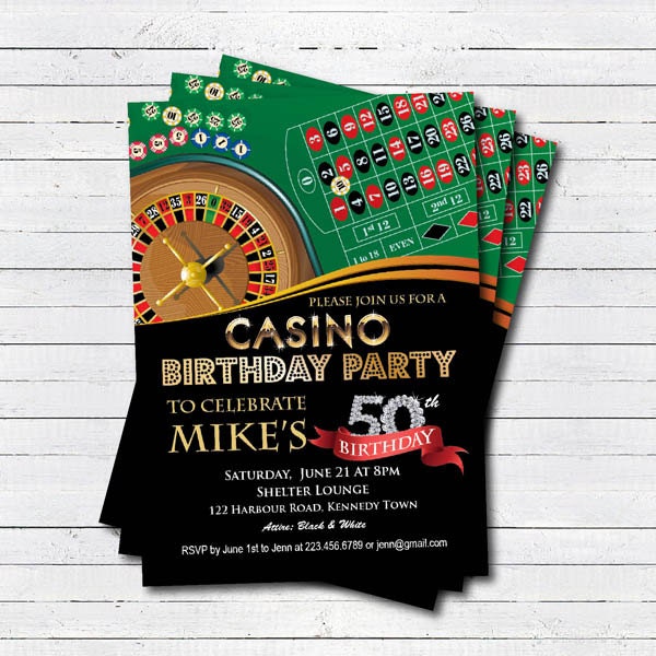 Casino Themed Birthday Party Invitations 1