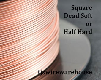 Square Raw Copper Wire, You Pick the Gauge, Length, & Temper, 100% Guarantee, Made in USA