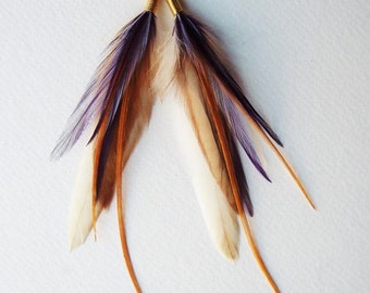 Amethyst Feather Earrings
