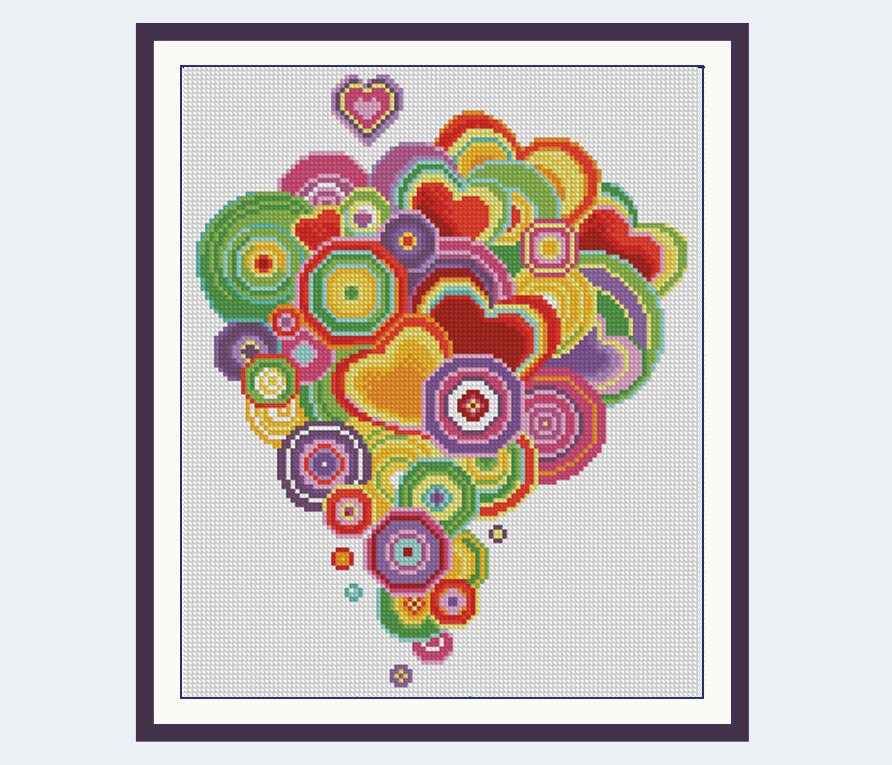 BUY 2 GET 1 FREE. Modern cross stitch pattern Rainbow cross