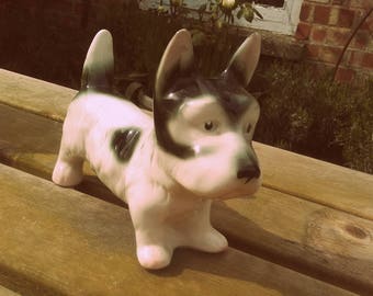 Vintage 50's Black and White Ceramic Scottish Terrier Dog