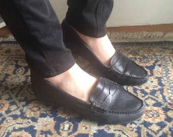 Weejuns Black Leather Loafers Size 8