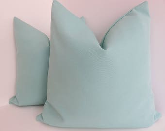Outdoor/Indoor Pillow Covers- Aqua Outdoor Pillow- Teal Outdoor Pillows- Turqouise Outdoor Pillows- Aqua Pillow Covers- Pillow covers