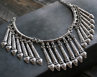 Indira Fringe Collar Statement Necklace Bohemian Jewelry