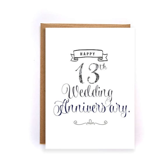 Items similar to 13th anniversary  card lace  anniversary  