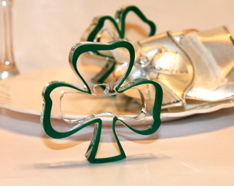 Green napkin rings Green Shamrocks Ornament Irish Wedding Decorations St Patrick's day Party gift for him Shamrock Gift for Her St Patrick's