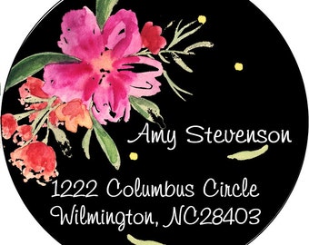 Floral Flower Return Address Labels Preppy Flowers Summer Adhesive Mail Family Party Celebrate Celebration Sticker Sticky