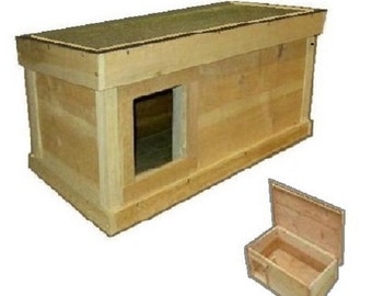 Ark Workshop Medium Outdoor Cat House wood shelter home ferals strays pets - LS SQ