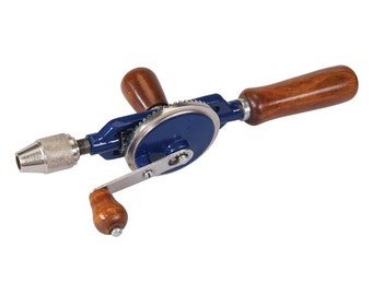 Double Pinion Hand Drill 290mm Hardwood Handles 6mm, 3 -jaw chuck.Free uk postage) (32)