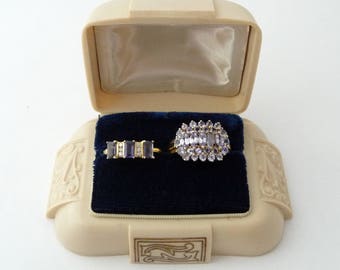 Art Deco Cream Celluloid Ring Box Display Holder Vintage Ring Box from TreasuresOfGrace