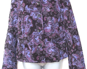 Purple Paisley Long Sleeve Button-Down
