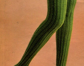 Retro Ribbed Tights -- Leotards -- PDF KNITTING PATTERN