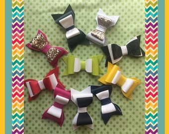 Double loop leather Pixie bows