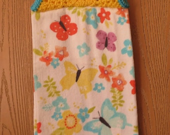 Spring Towel with Flowers and Butterflies