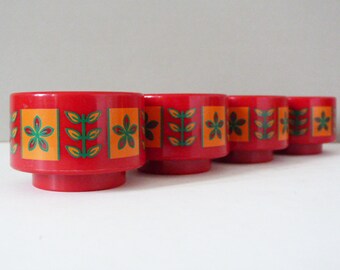 1970's vintage plastic scandinavian egg cups